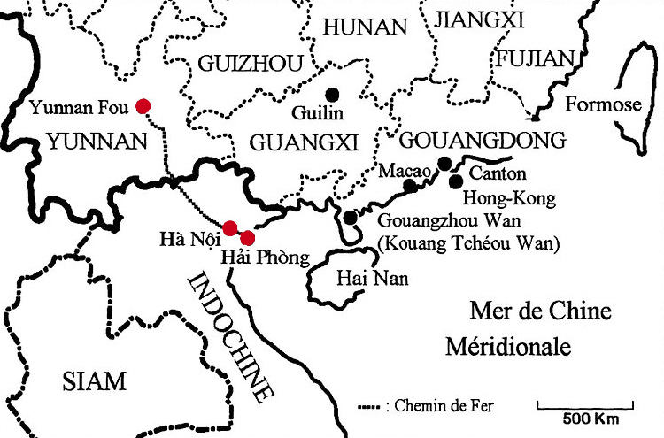 French map of Indochina region