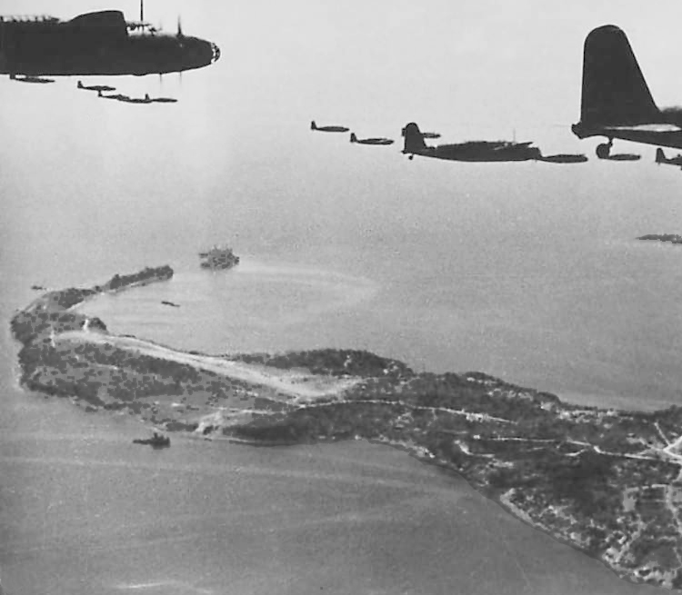 Imperial Japanese Ki-21 Sally Heavy Bombers Over Corregidor, Phillipine Islands